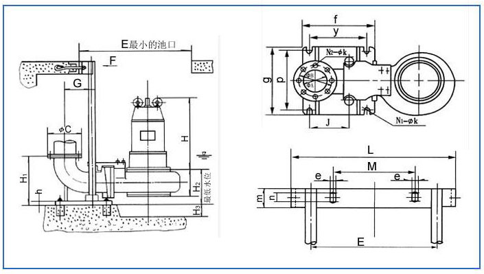 WQ潜水排污泵安装尺寸