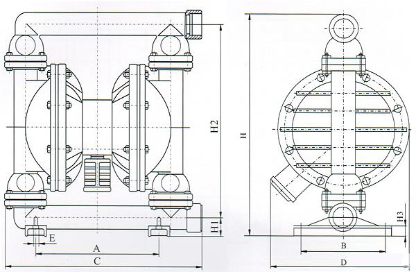 气动隔膜泵结构图